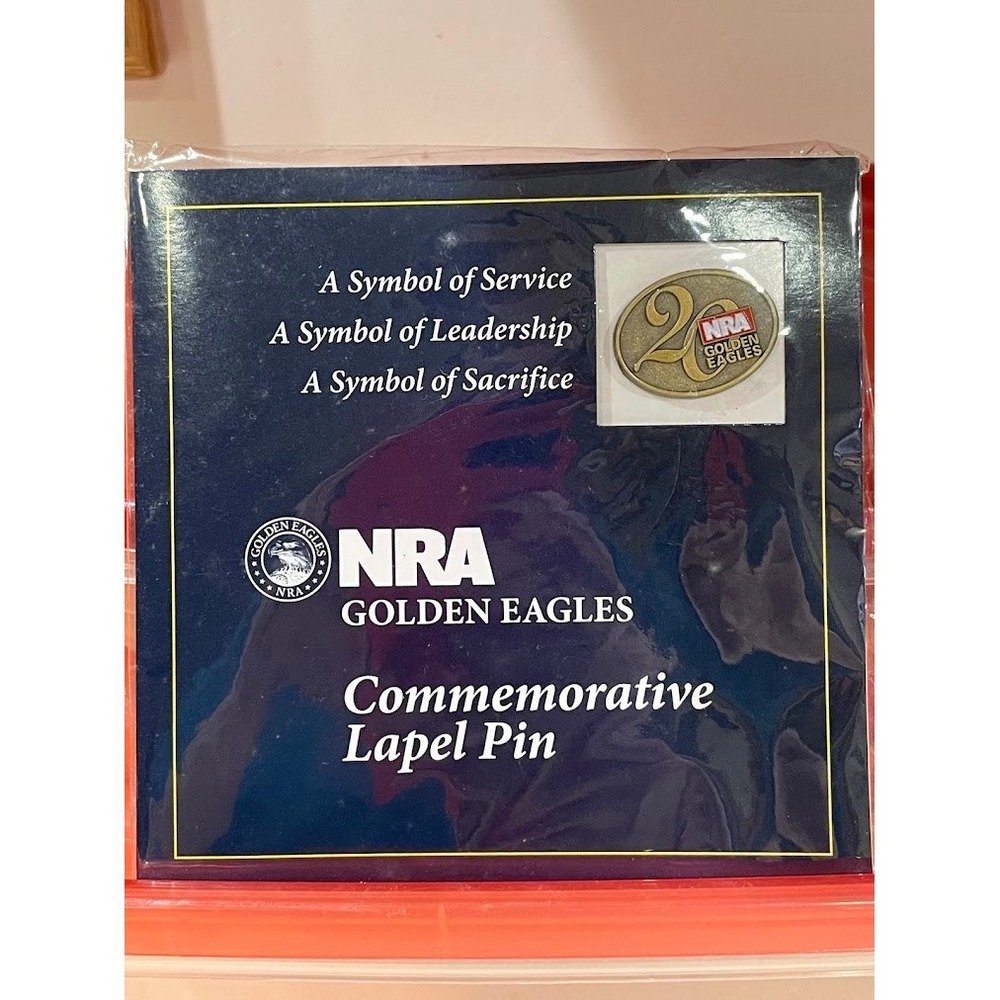NRA Lapel Pin Gold NEW Golden Eagles 20 Year Commemorative Accessory